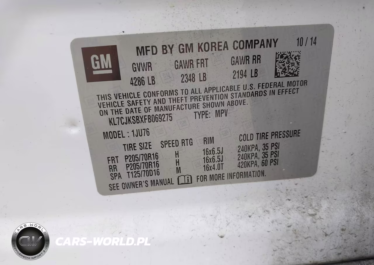 2015 Chevrolet Trax 1Ls VIN:KL7CJKSBXFB069275 - 9