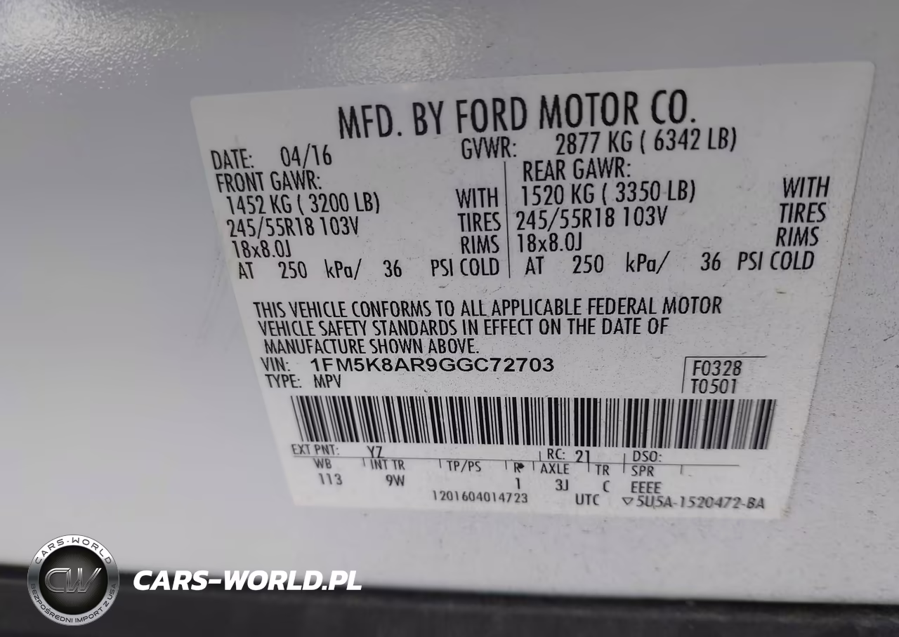 2016 Ford Utility Police Interceptor VIN:1FM5K8AR9GGC72703 - 9