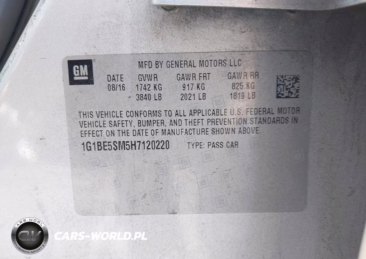 2017 Chevrolet Cruze Lt Auto VIN:1G1BE5SM5H7120220 - 9