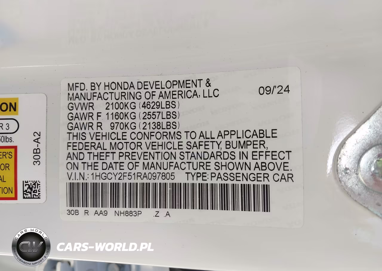 2024 Honda Accord Hybrid Sport VIN:1HGCY2F51RA097805 - 9