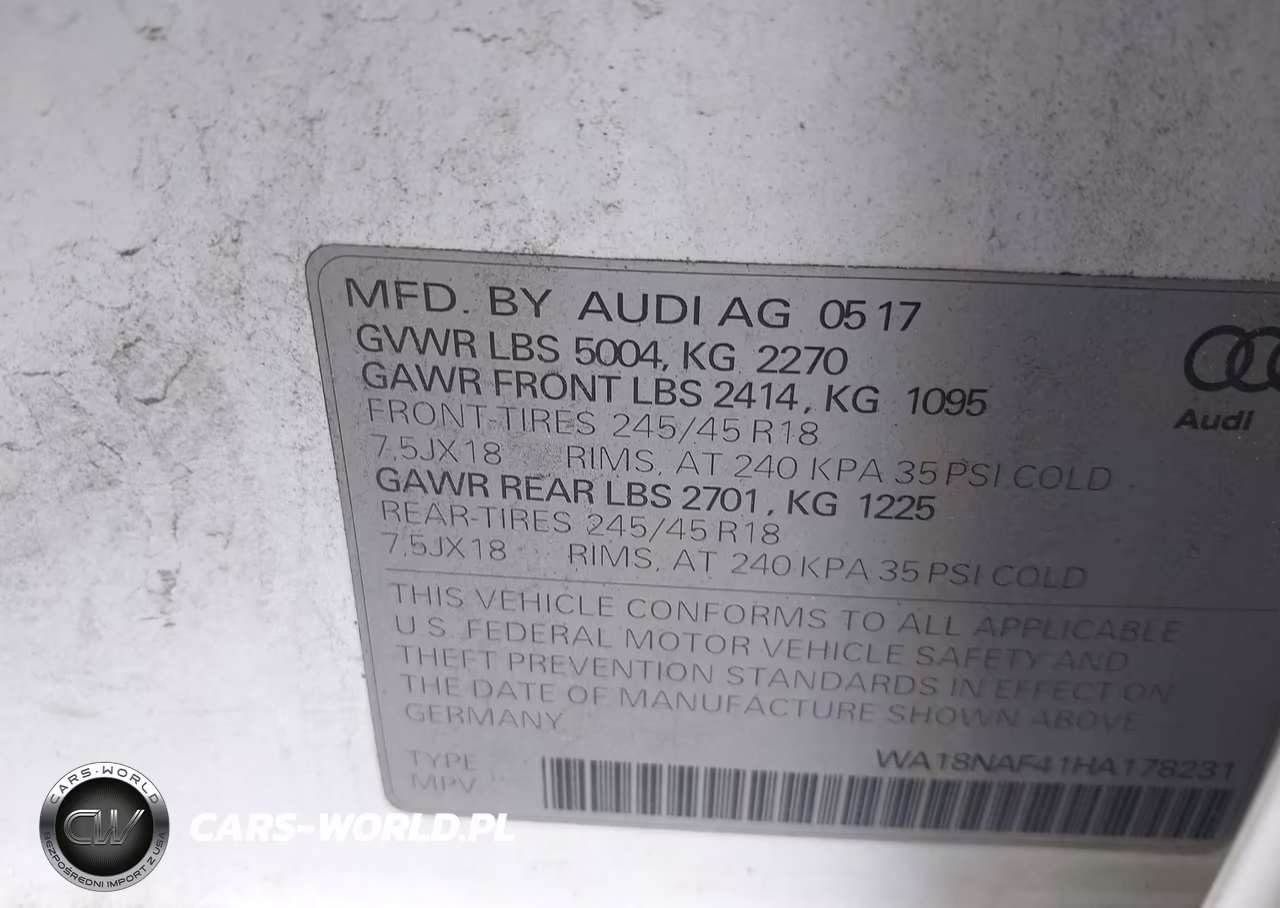 2017 Audi Allroad Premium Plus VIN:WA18NAF41HA178231 - 9