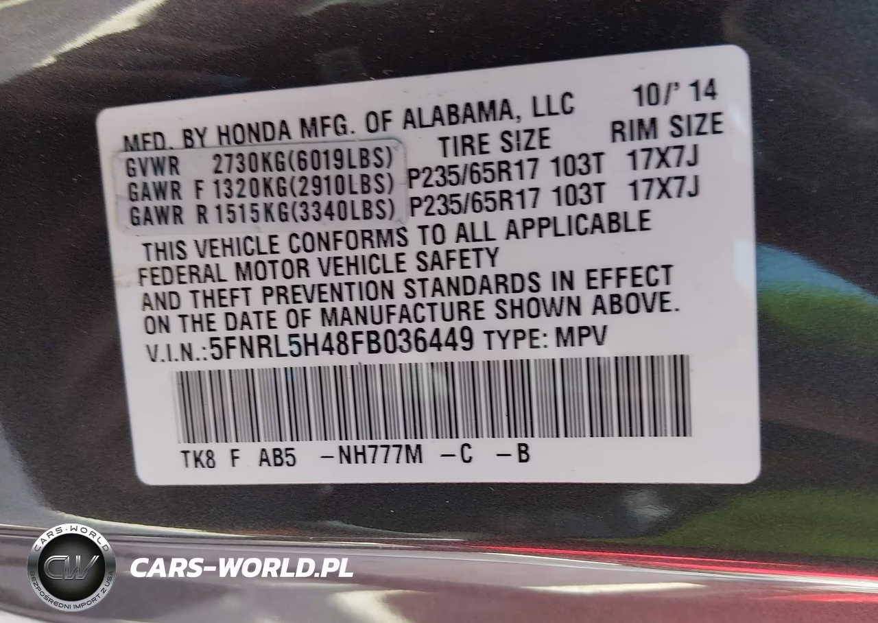 2015 Honda Odyssey Ex VIN:5FNRL5H48FB036449 - 9