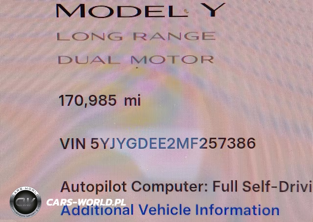 2021 Tesla Model Y Long Range Dual Motor All-Wheel Drive VIN:5YJYGDEE2MF257386 - 15