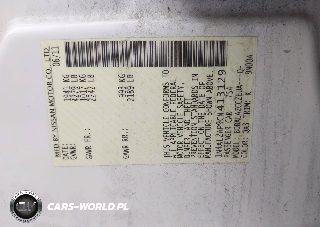 2012 Nissan Altima 2.5 VIN:1N4AL2AP9CN413129 - 9