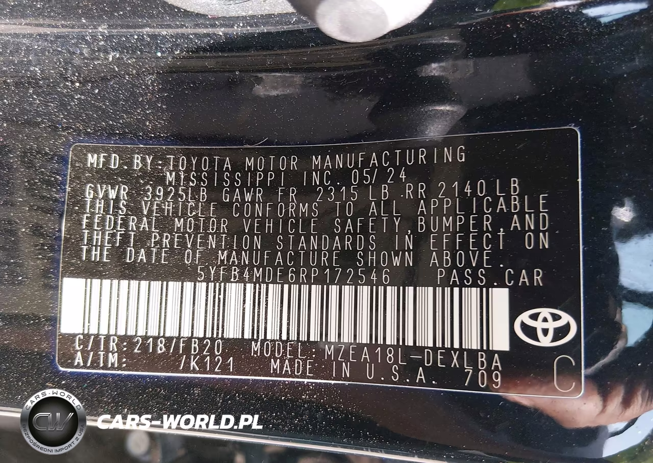 2024 Toyota Corolla Le VIN:5YFB4MDE6RP172546 - 9