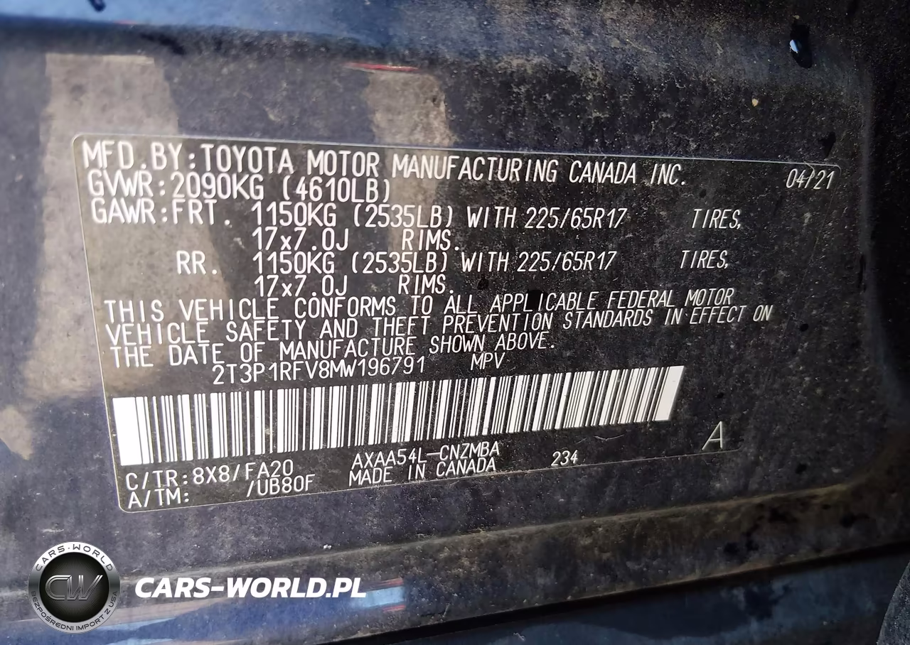 2021 Toyota Rav4 Xle VIN:2T3P1RFV8MW196791 - 9