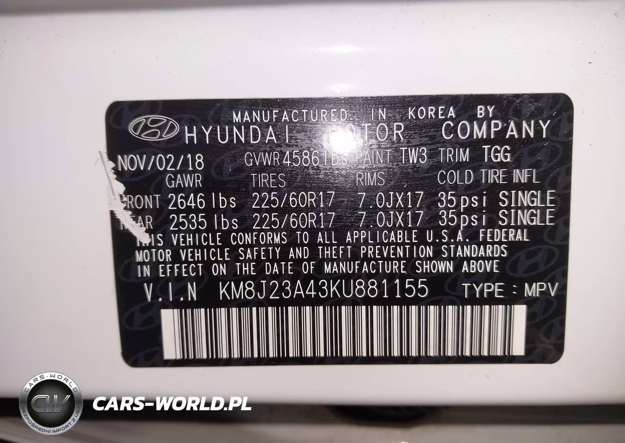 2019 Hyundai Tucson Se VIN:KM8J23A43KU881155 - 9