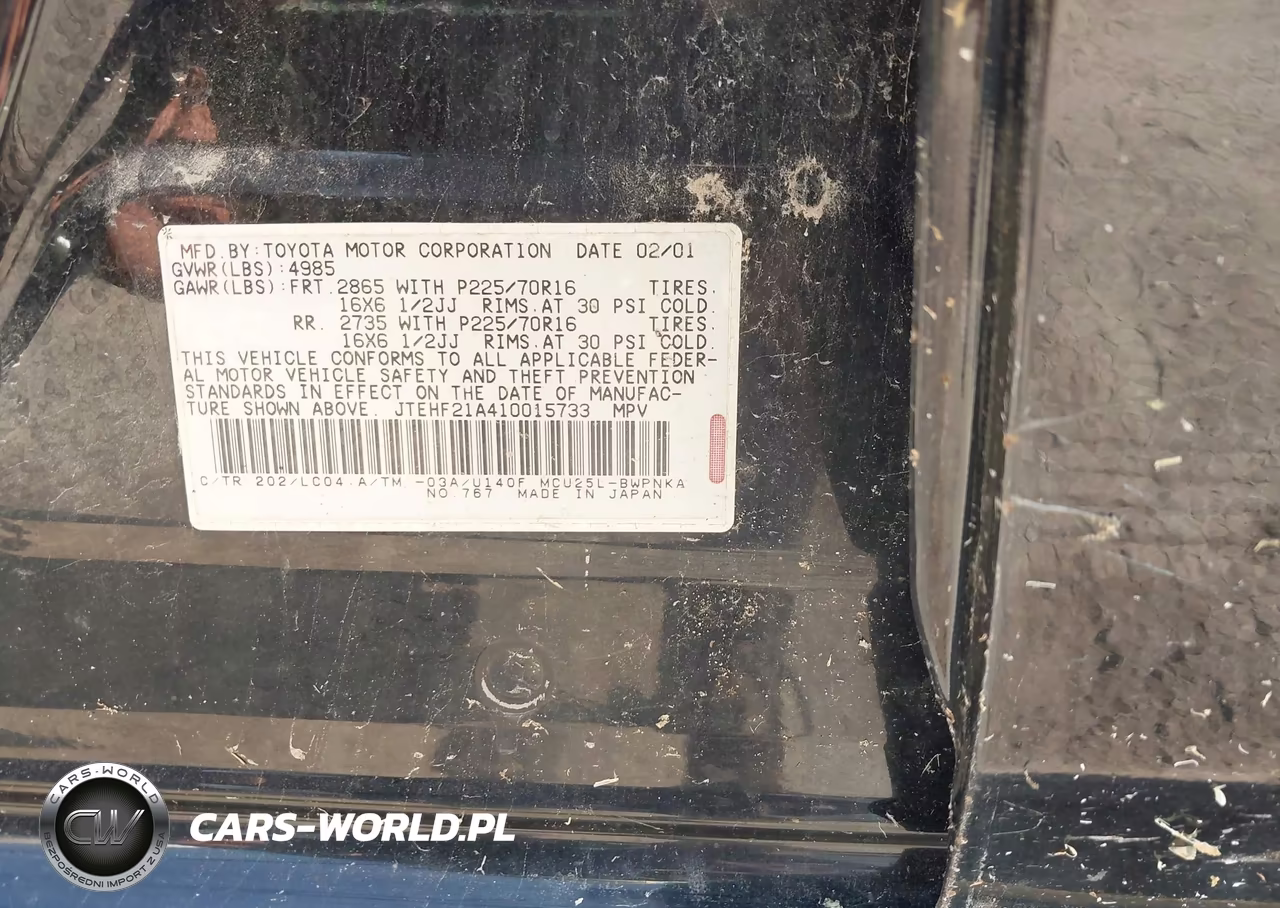 2001 Toyota Highlander V6 VIN:JTEHF21A410015733 - 9
