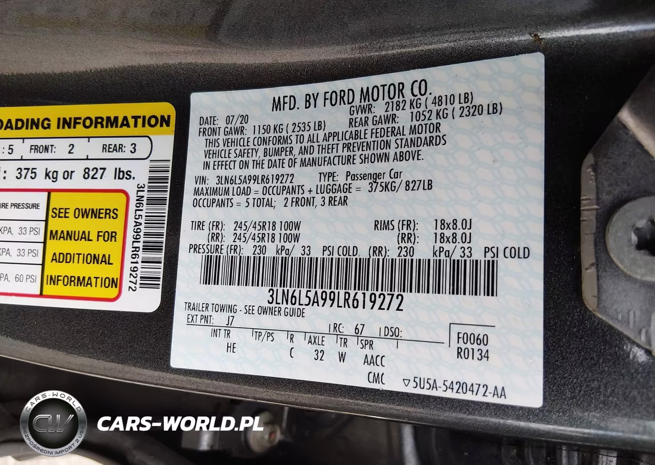 2020 Lincoln Mkz Standard VIN:3LN6L5A99LR619272 - 9