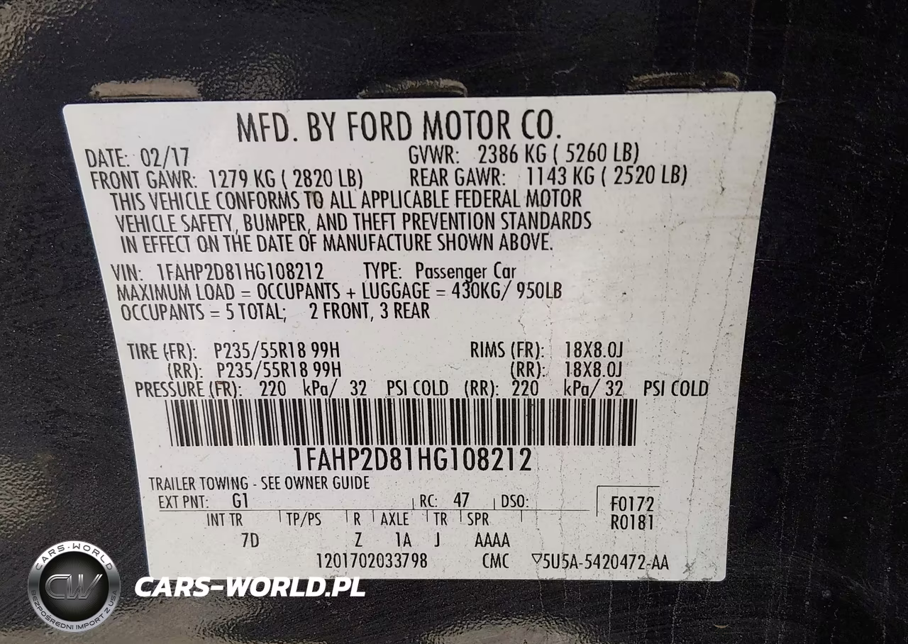 2017 Ford Taurus Se VIN:1FAHP2D81HG108212 - 9