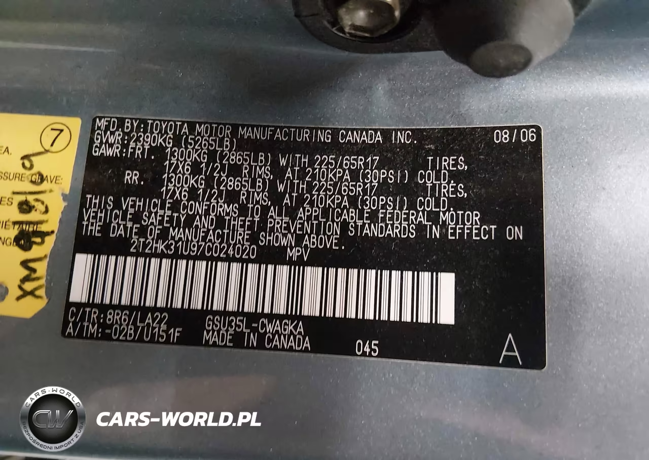 2007 Lexus Rx 350 VIN:2T2HK31U97C024020 - 9