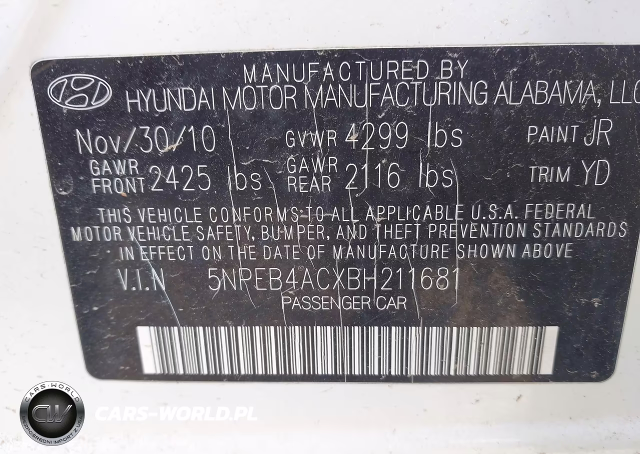 2011 Hyundai Sonata Gls VIN:5NPEB4ACXBH211681 - 9