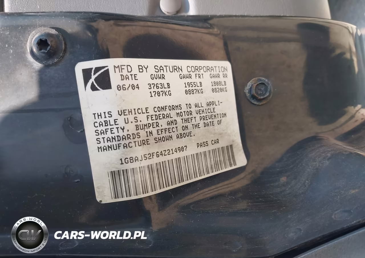 2004 Saturn Ion Ion 2 VIN:1G8AJ52F64Z214907 - 9