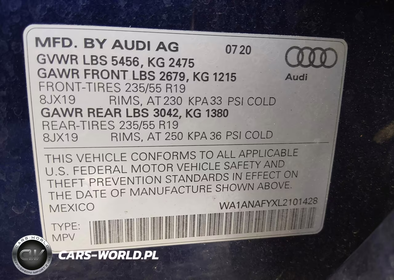 2020 Audi Q5 Premium 45 Tfsi Quattro S Tronic VIN:WA1ANAFYXL2101428 - 9