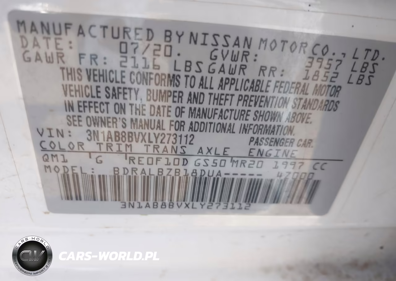 2020 Nissan Sentra S Xtronic Cvt VIN:3N1AB8BVXLY273112 - 9