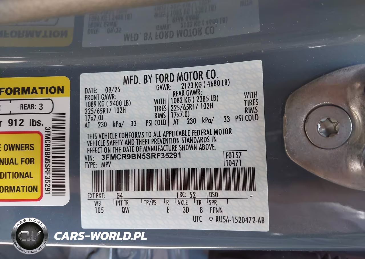 2025 Ford Bronco Sport Big Bend VIN:3FMCR9BN5SRF35291 - 9