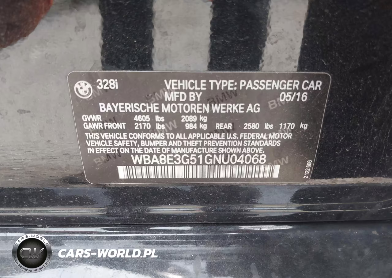 2016 BMW 328I xDrive VIN:WBA8E3G51GNU04068 - 9