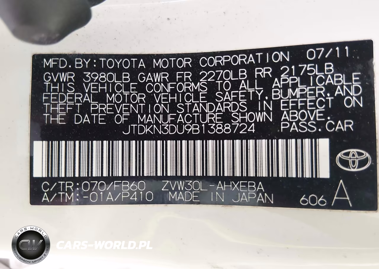 2011 Toyota Prius VIN:JTDKN3DU9B1388724 - 9