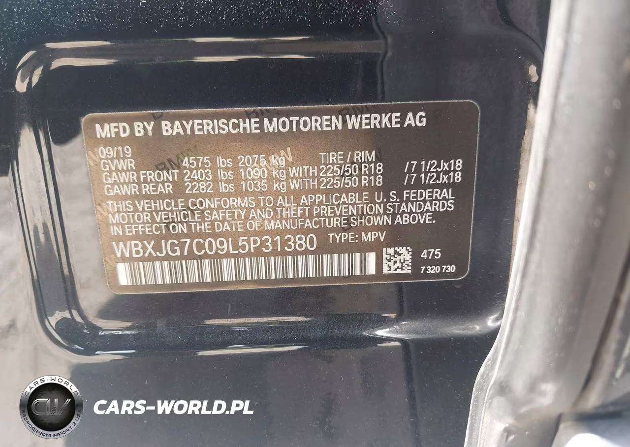 2020 BMW X1 Sdrive28I VIN:WBXJG7C09L5P31380 - 9