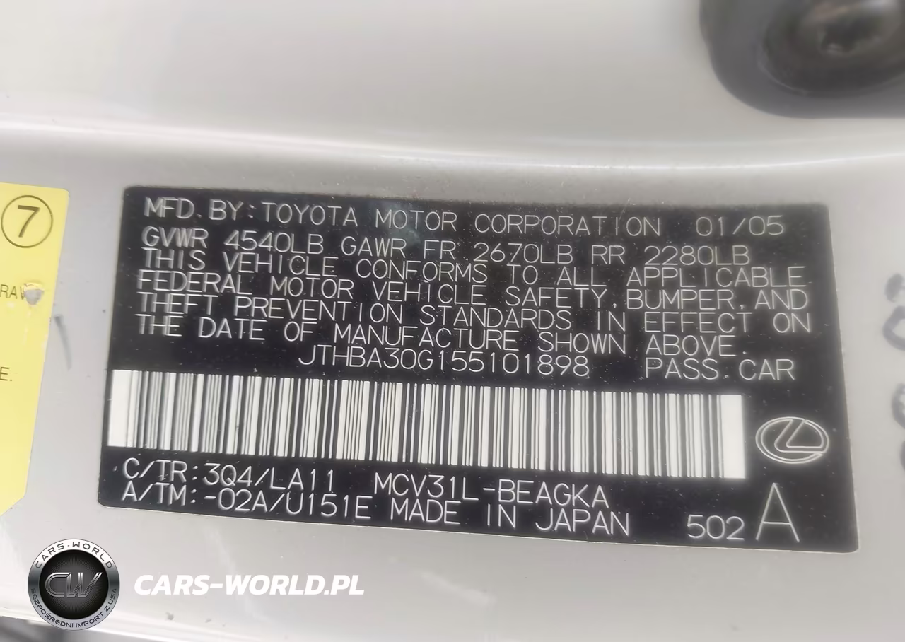 2005 Lexus Es 330 VIN:JTHBA30G155101898 - 9