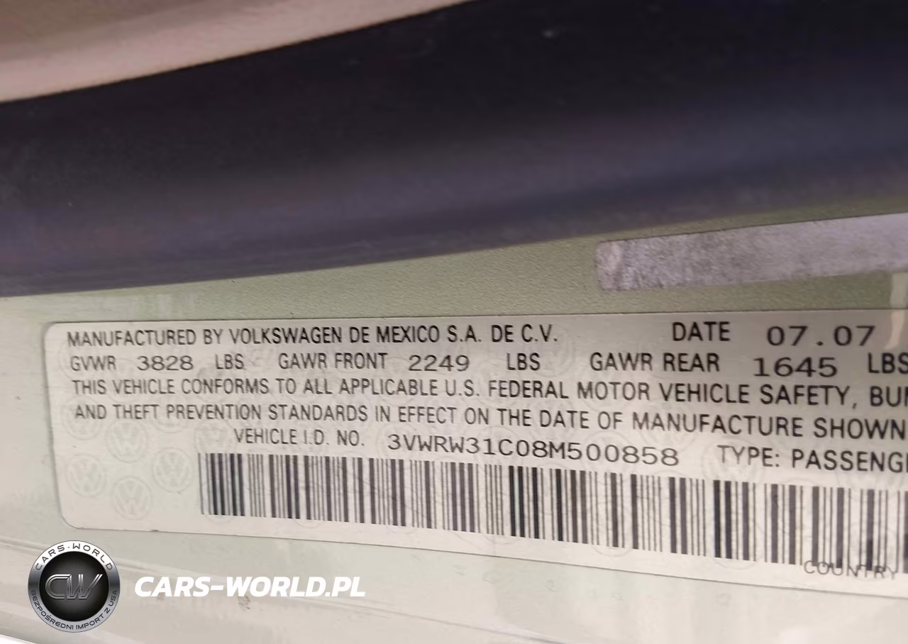 2008 Volkswagen New Beetle S-Se VIN:3VWRW31C08M500858 - 9