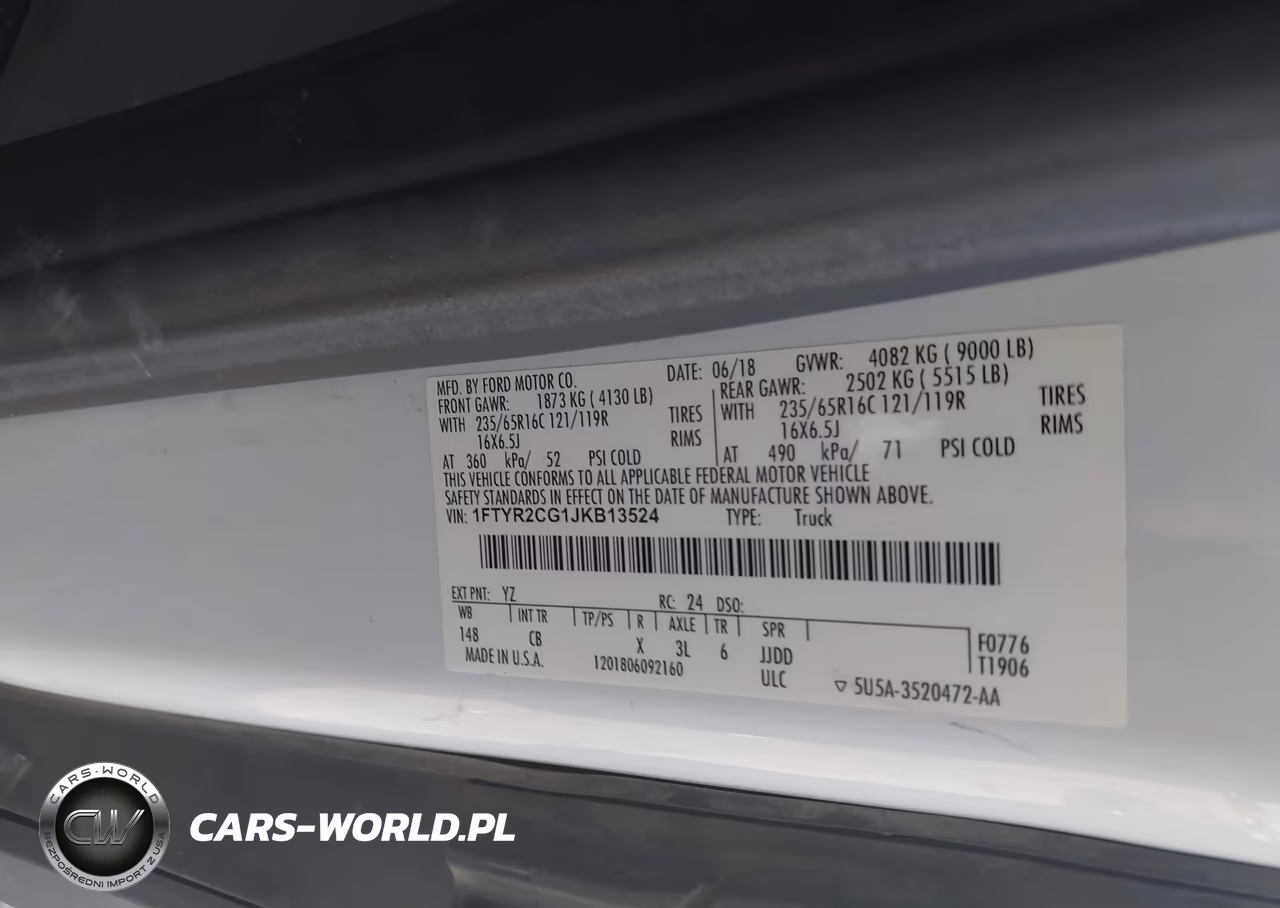 2018 Ford Transit-250 VIN:1FTYR2CG1JKB13524 - 9
