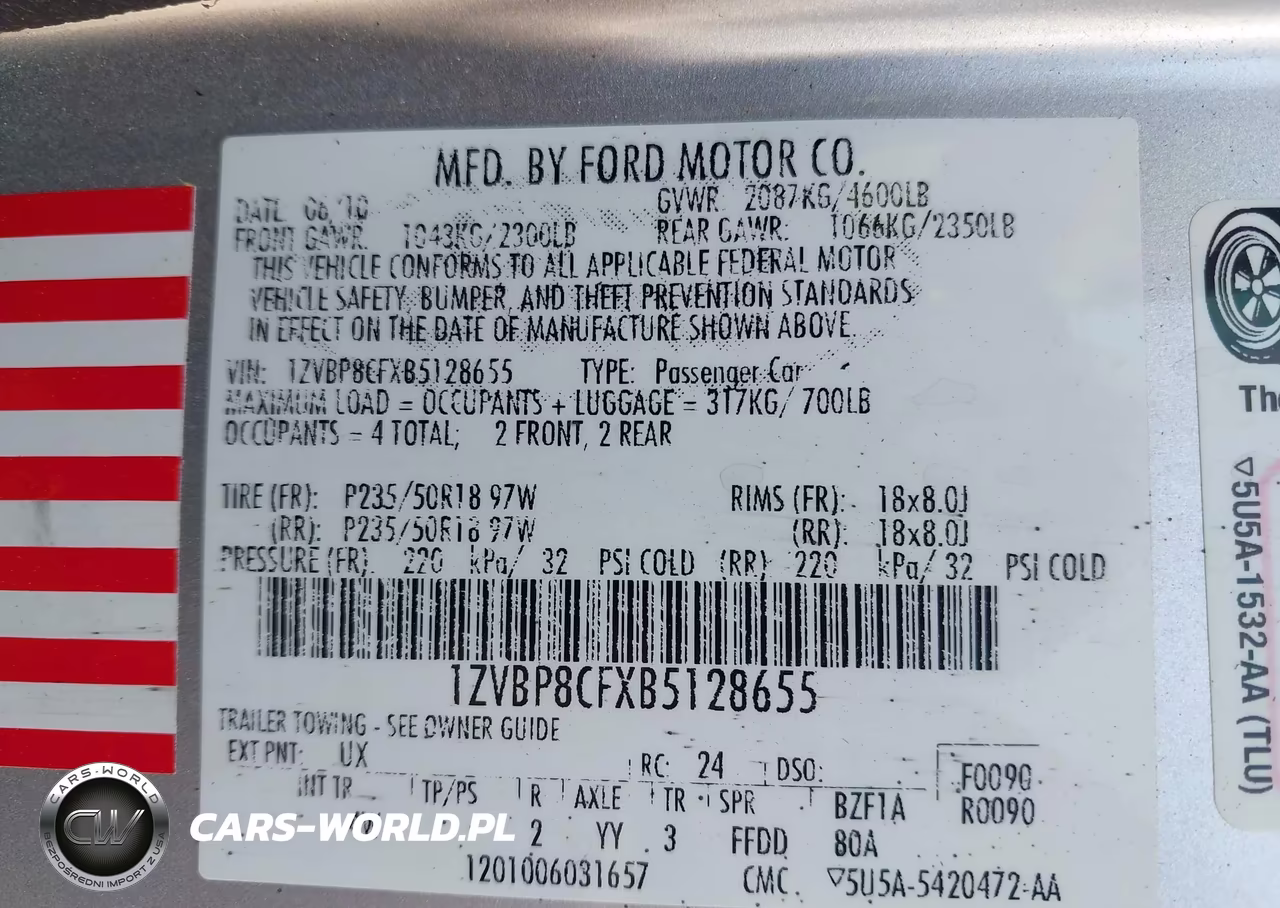2011 Ford Mustang Gt Premium VIN:1ZVBP8CFXB5128655 - 9