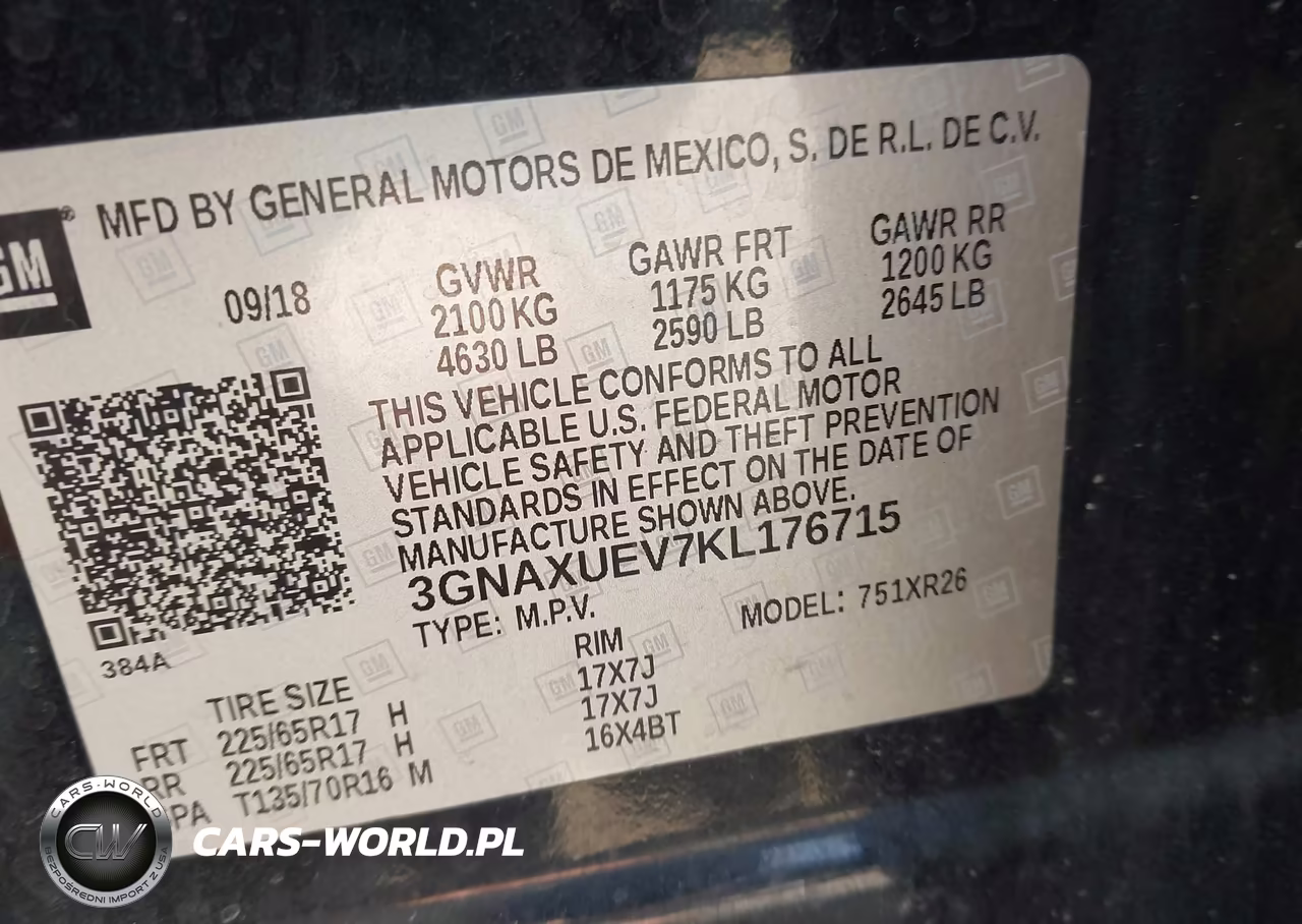 2019 Chevrolet Equinox Lt VIN:3GNAXUEV7KL176715 - 9