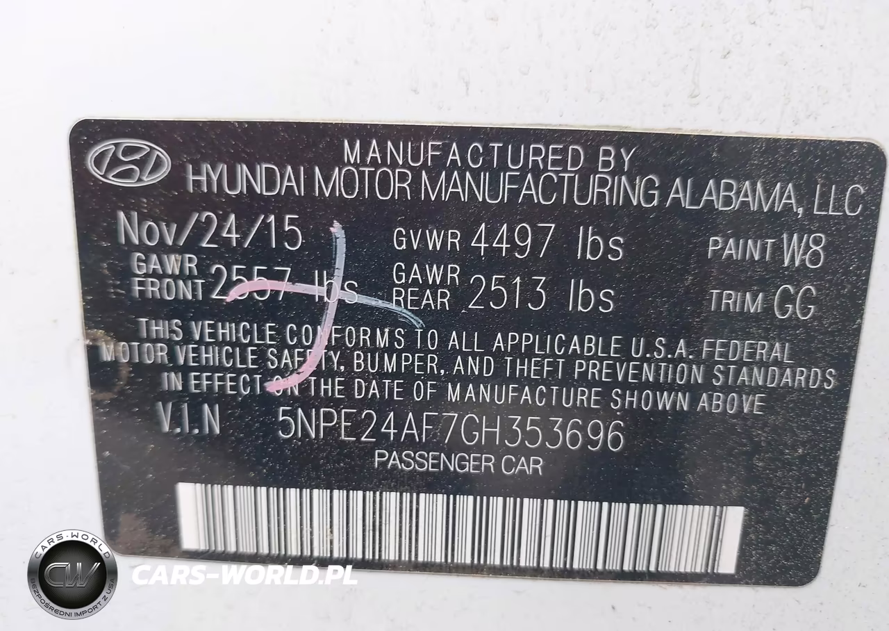 2016 Hyundai Sonata Se VIN:5NPE24AF7GH353696 - 9