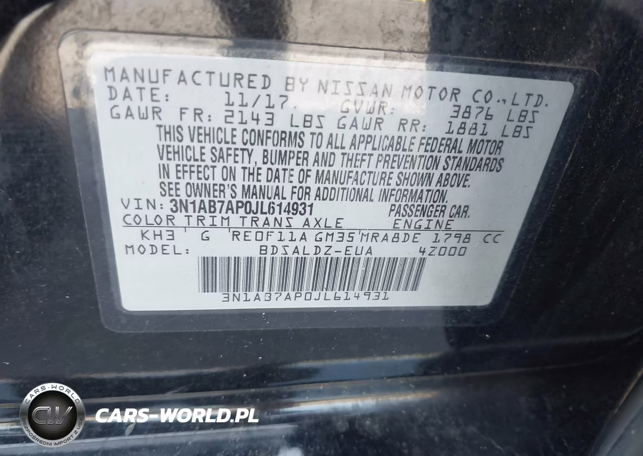 2018 Nissan Sentra Sv VIN:3N1AB7AP0JL614931 - 9