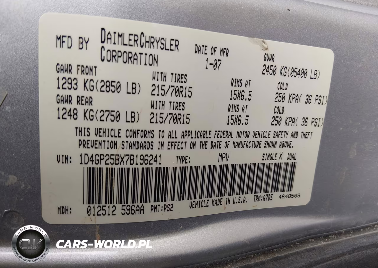 2007 Dodge Caravan Se VIN:1D4GP25BX7B196241 - 9
