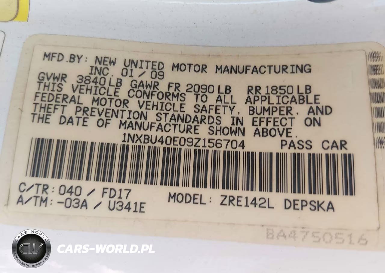 2009 Toyota Corolla S VIN:1NXBU40E09Z156704 - 9