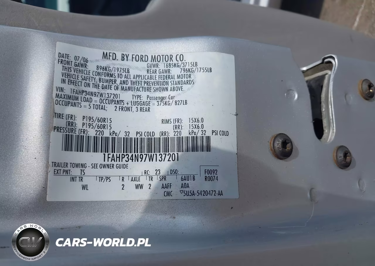 2007 Ford Focus S-Se-Ses VIN:1FAHP34N97W137201 - 9
