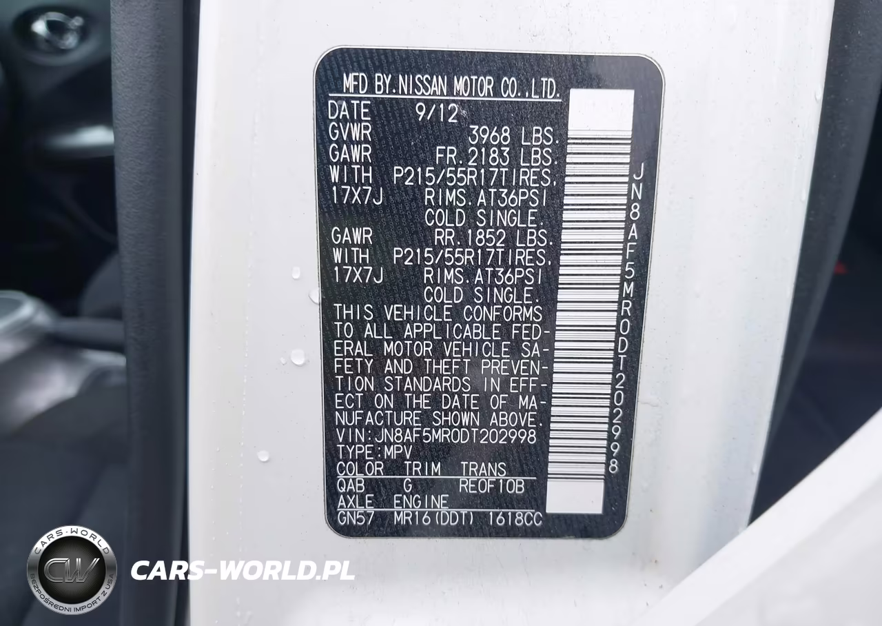 2013 Nissan Juke Sv VIN:JN8AF5MR0DT202998 - 9