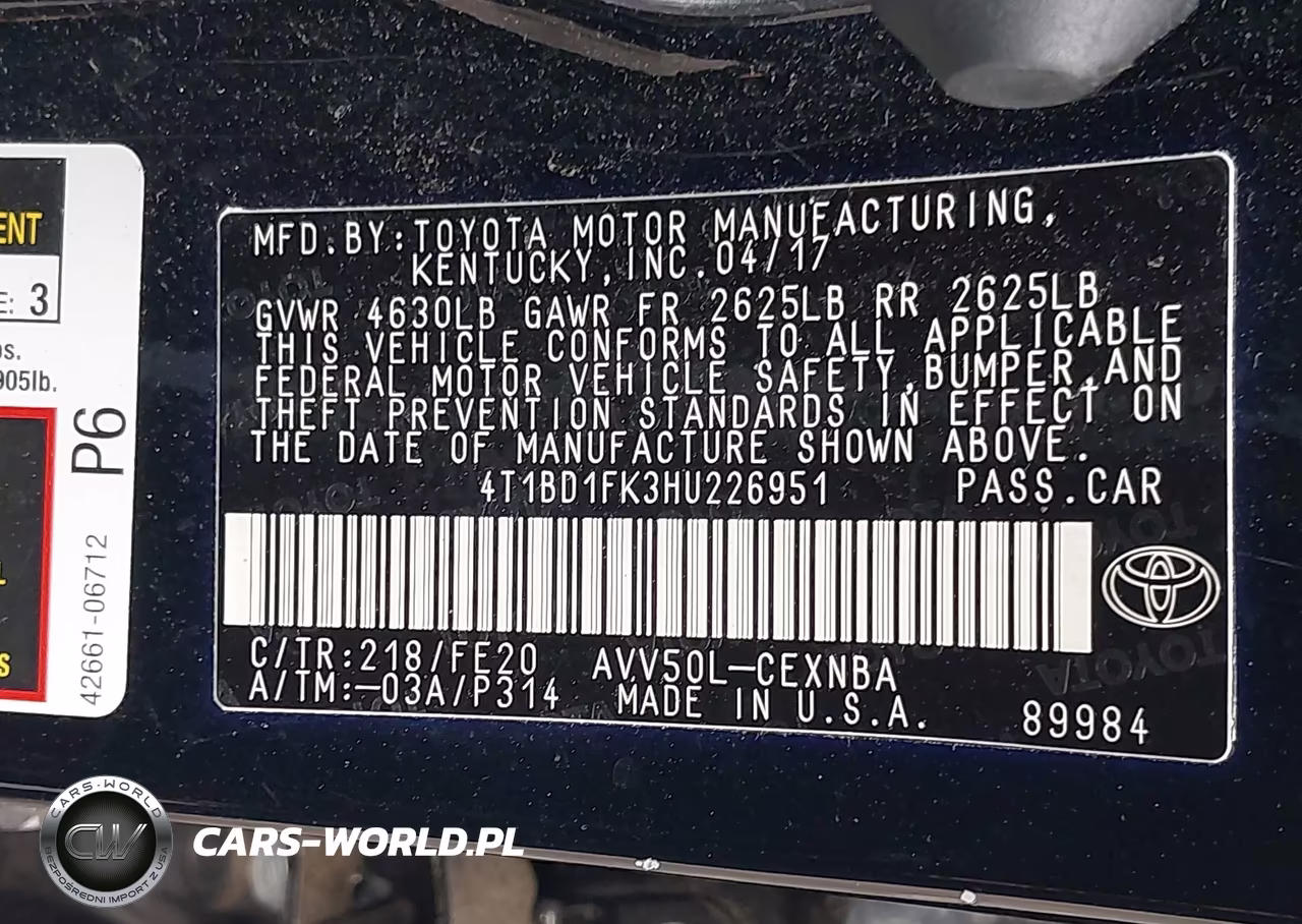 2017 Toyota Camry Hybrid Le VIN:4T1BD1FK3HU226951 - 9