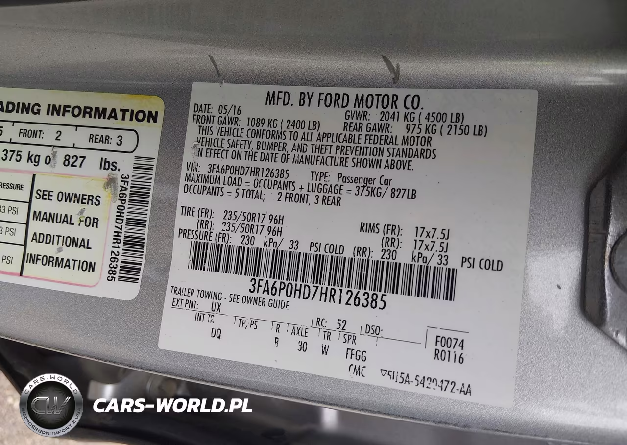 2017 Ford Fusion Se VIN:3FA6P0HD7HR126385 - 9