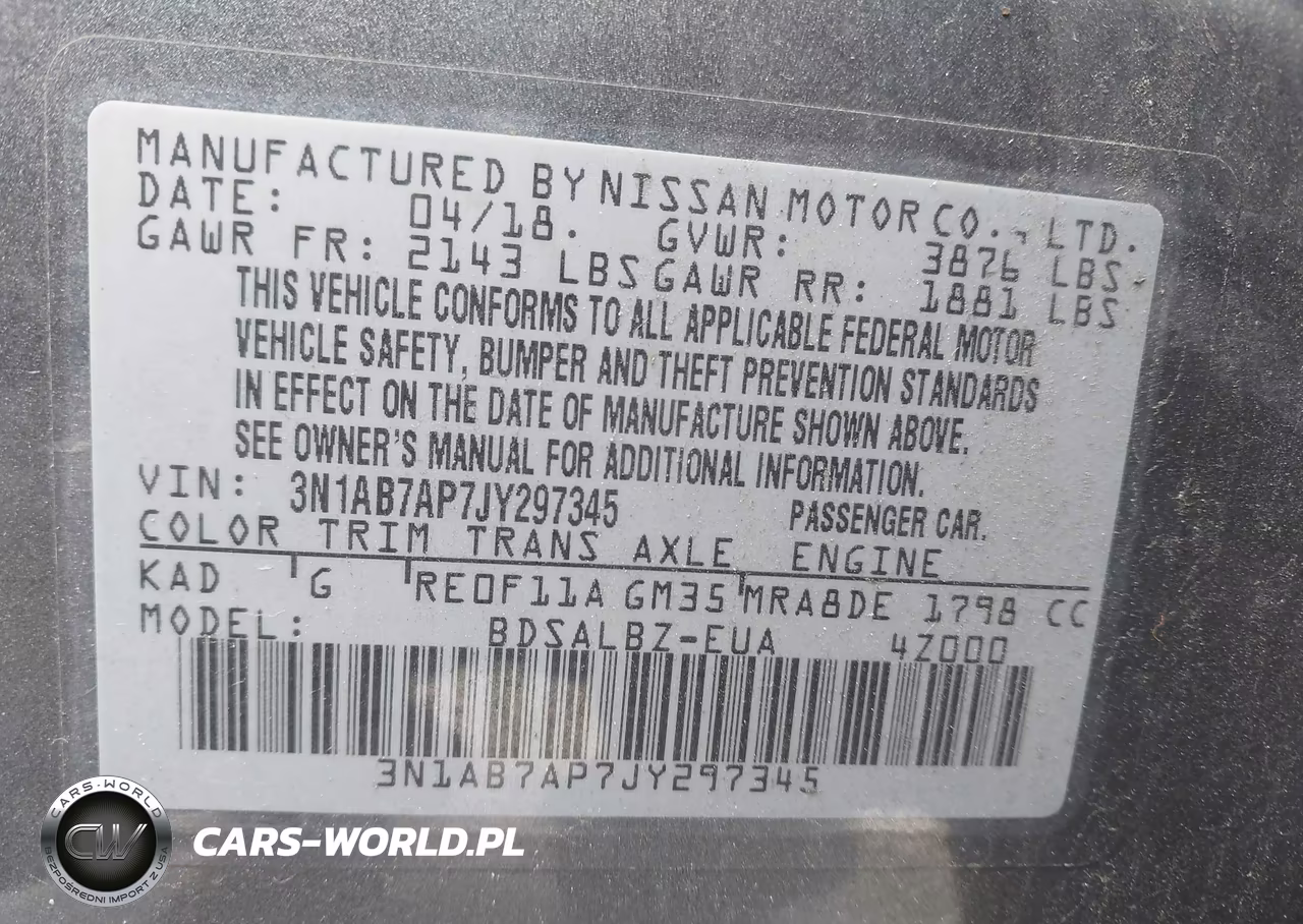 2018 Nissan Sentra S VIN:3N1AB7AP7JY297345 - 9