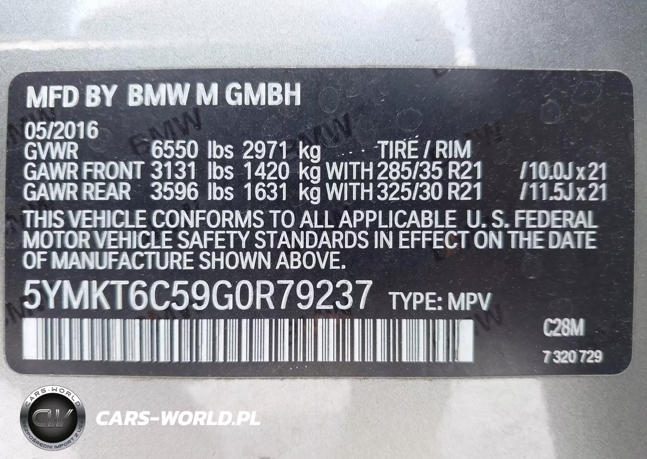 2016 BMW X5 M VIN:5YMKT6C59G0R79237 - 9