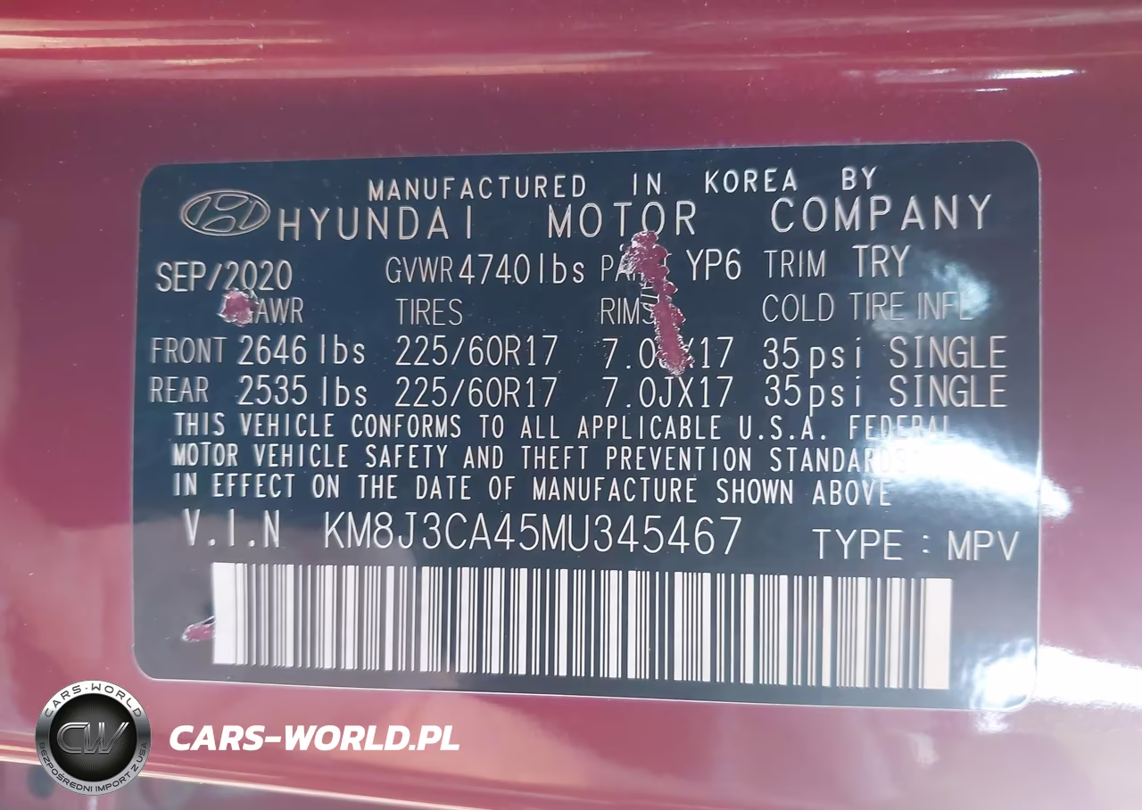 2021 Hyundai Tucson Value VIN:KM8J3CA45MU345467 - 9