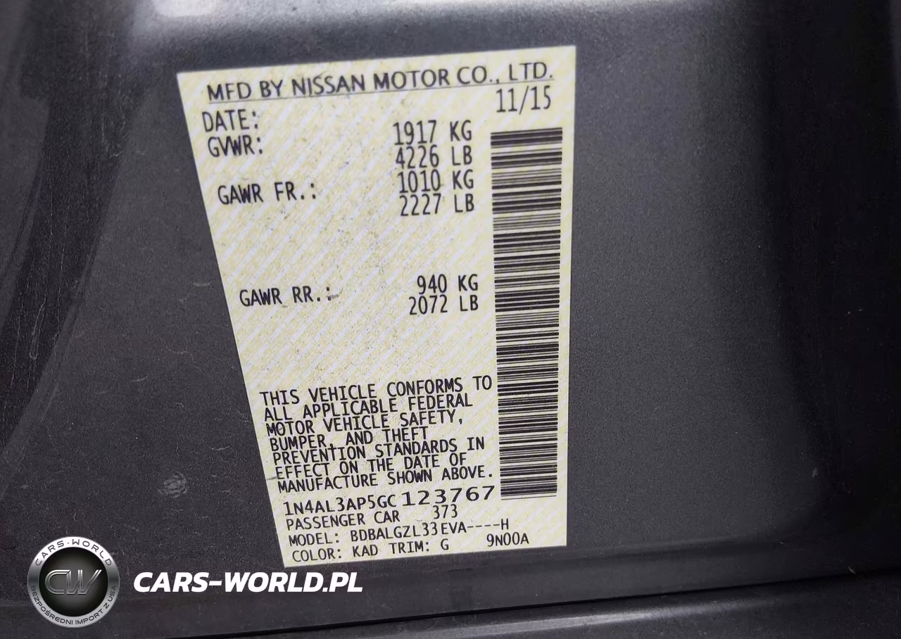 2016 Nissan Altima 2.5 S VIN:1N4AL3AP5GC123767 - 9