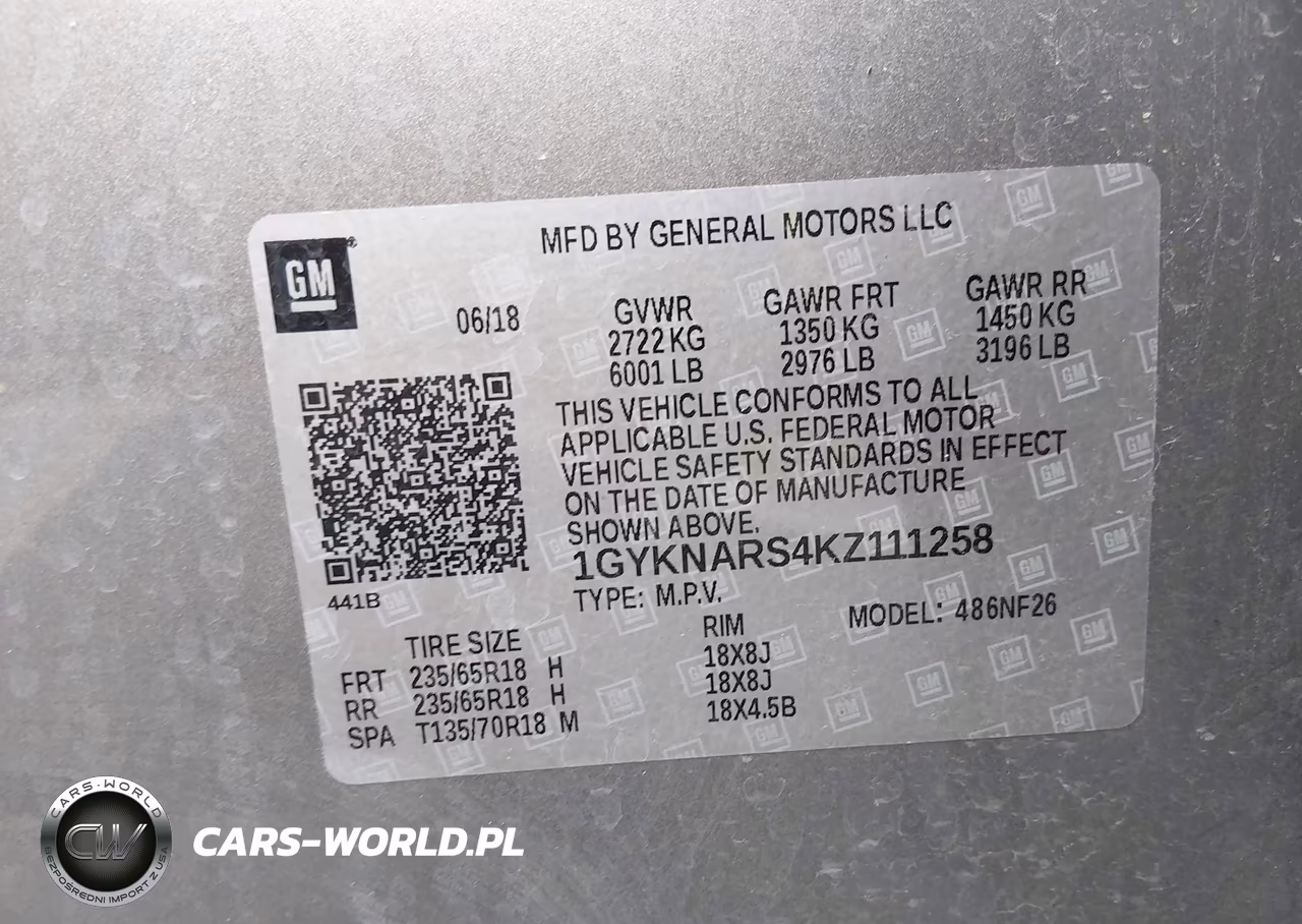 2019 Cadillac Xt5 Standard VIN:1GYKNARS4KZ111258 - 9