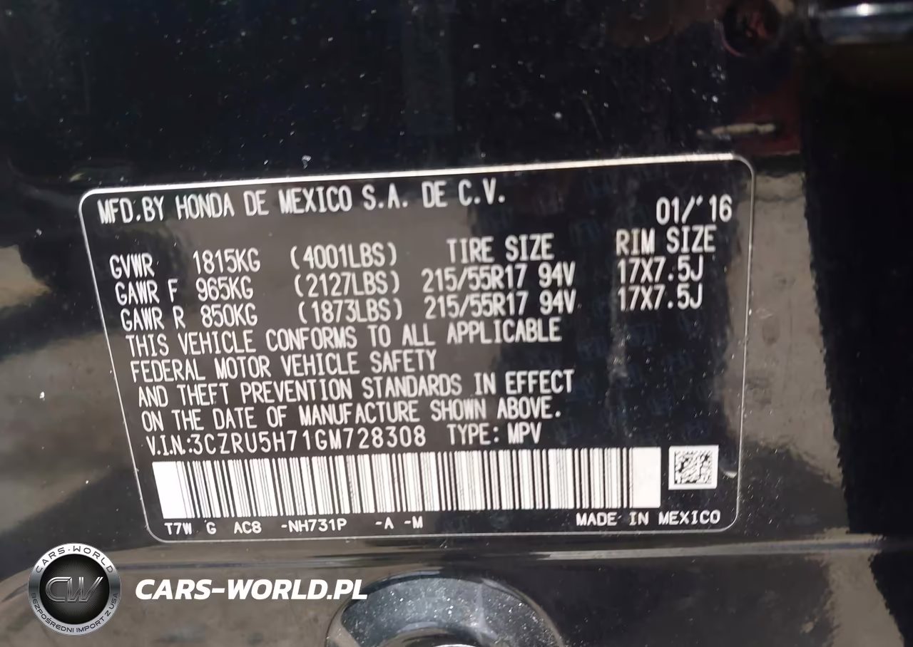 2016 Honda Hr-V Ex-L VIN:3CZRU5H71GM728308 - 9