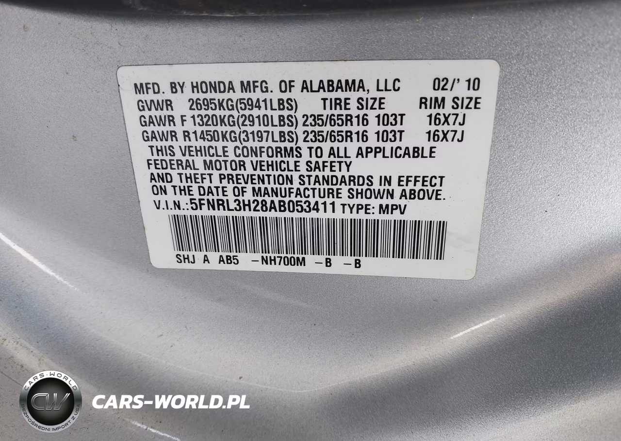2010 Honda Odyssey Lx VIN:5FNRL3H28AB053411 - 9