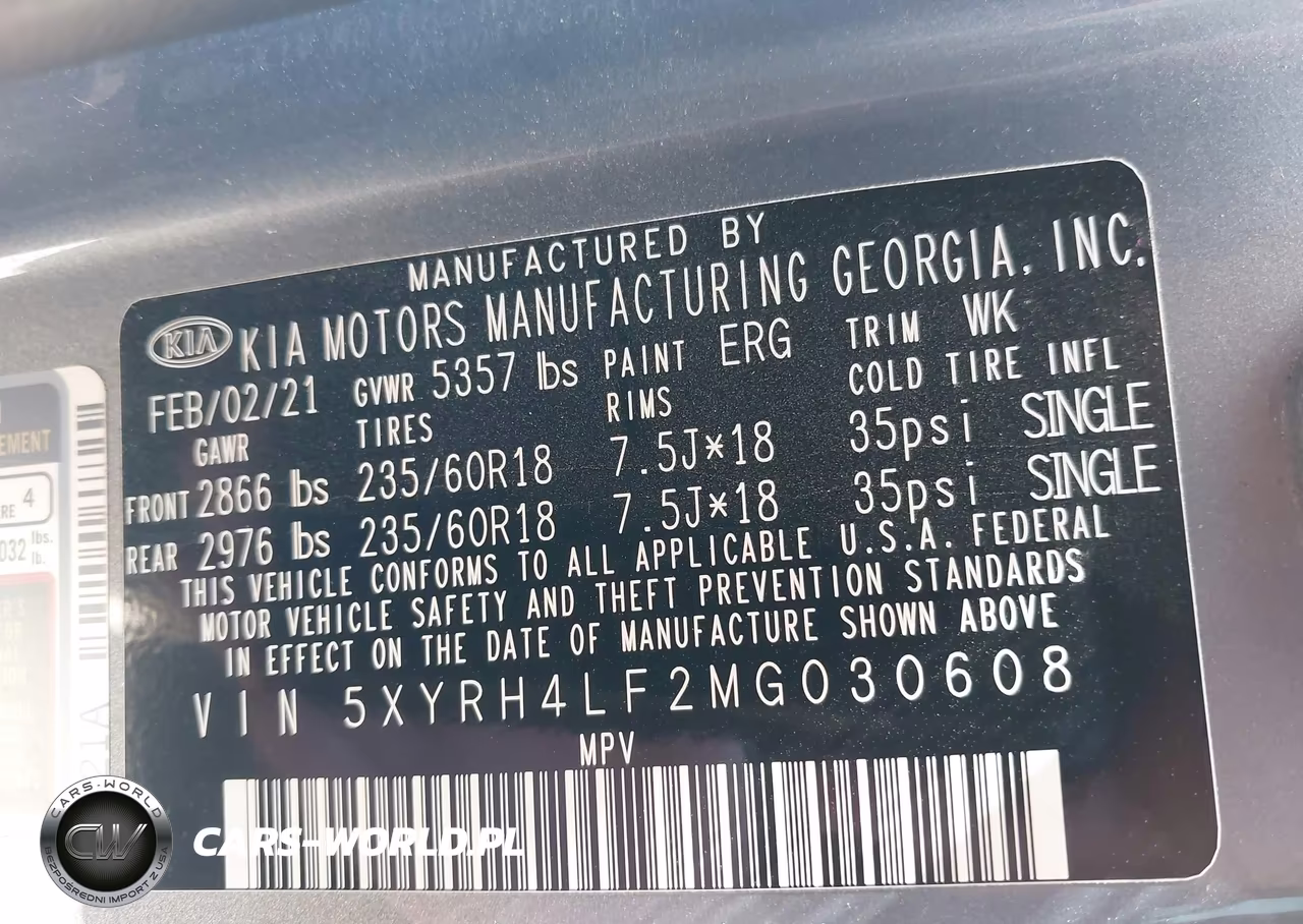 2021 Kia Sorento Ex VIN:5XYRH4LF2MG030608 - 9