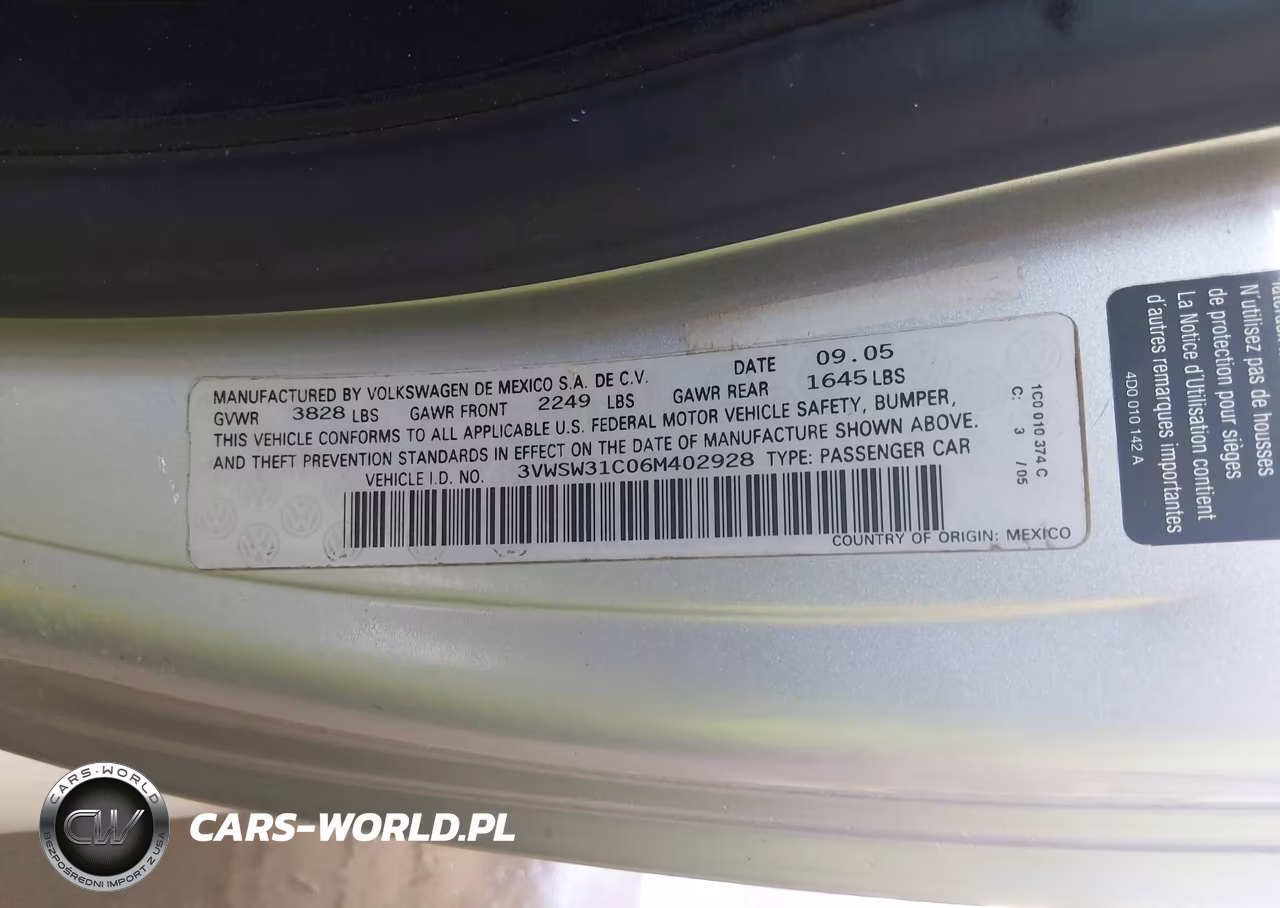 2006 Volkswagen New Beetle 2.5-2.5 (A6) VIN:3VWSW31C06M402928 - 8