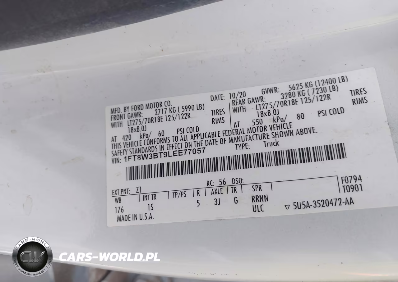 2020 Ford F-350 Xl VIN:1FT8W3BT9LEE77057 - 8