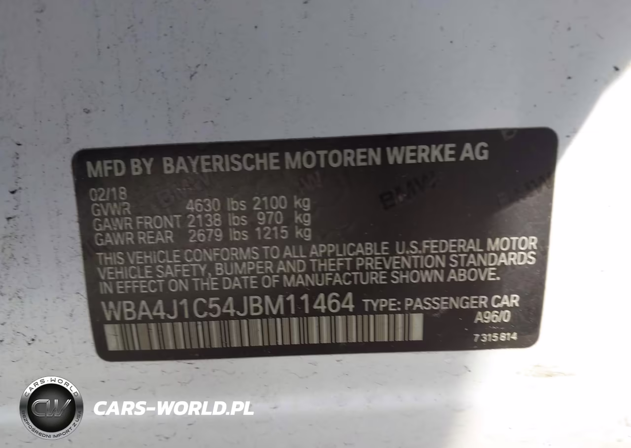 2018 BMW 430I Gran Coupe VIN:WBA4J1C54JBM11464 - 9