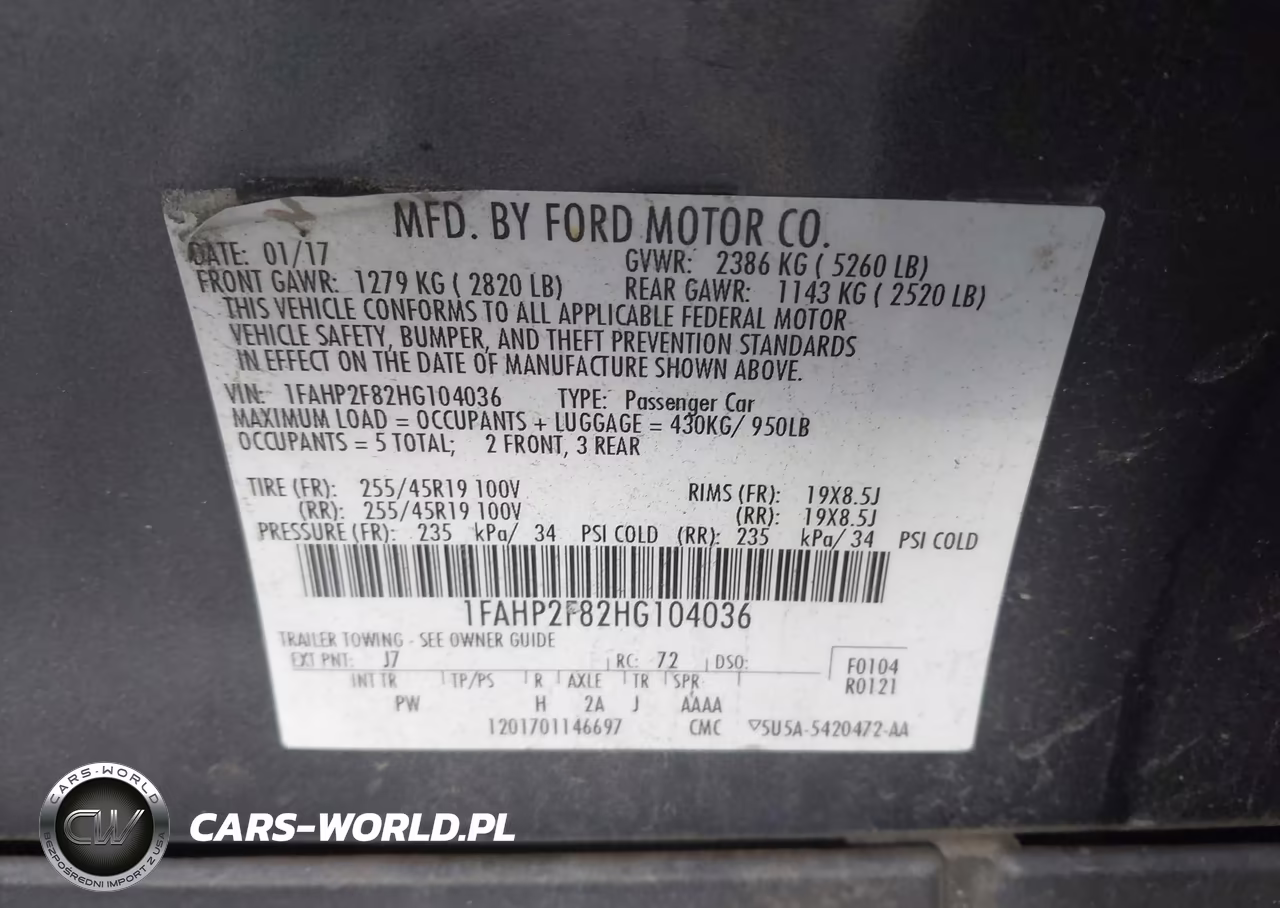 2017 Ford Taurus Limited VIN:1FAHP2F82HG104036 - 9