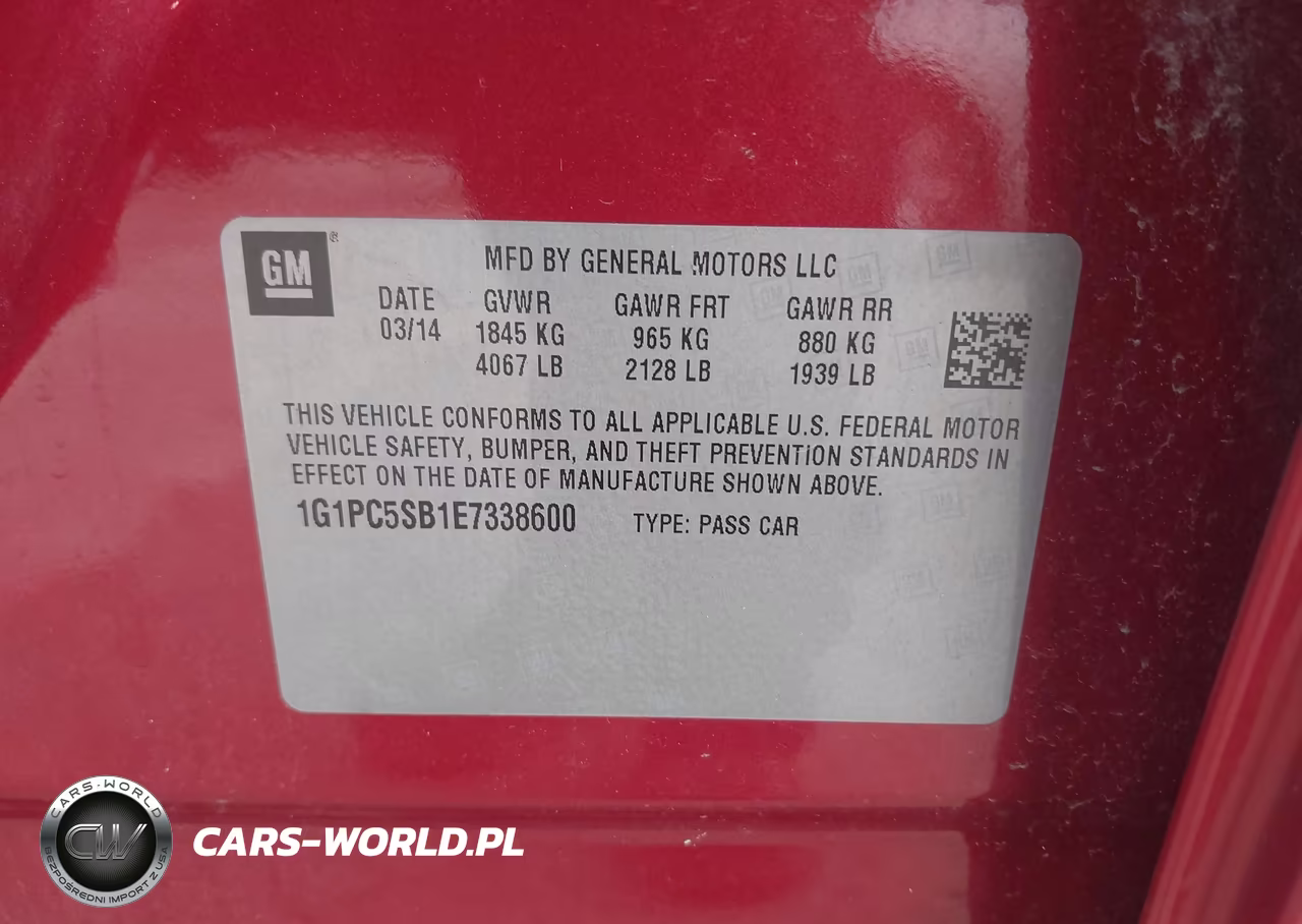 2014 Chevrolet Cruze 1Lt Auto VIN:1G1PC5SB1E7338600 - 9