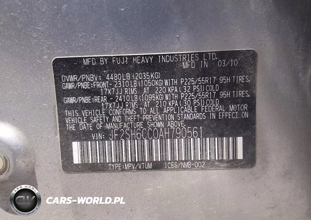 2010 Subaru Forester 2.5X Premium VIN:JF2SH6CC0AH790561 - 9